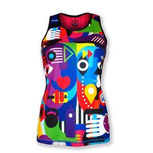 INKnBURN 2XL (12-14) PABLO PICASSO SINGLET Tank Top Running Shirt GUC